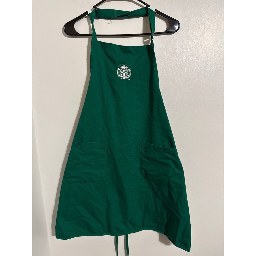 Starbucks Barista Apron Green Uniform Embroidered Siren Logo Two Pocket 11010737